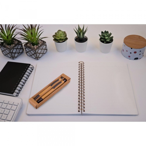 Bambusowy zestaw piśmienniczy, długopis touch pen i ołówek mechaniczny | Wallace